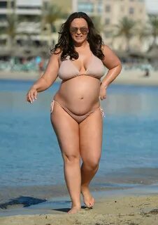 Pregnant CHANELLE HAYES in Bikini on the Beach in Marbella 0