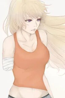 Safebooru - amputee bandage blonde hair breasts cleavage gro