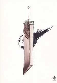 Buster Sword FFVII Drawing by NakashojiArt on Etsy Inkt