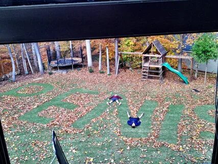 This is what happens when you ask your teenage sons to rake 