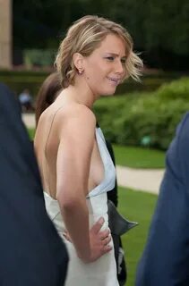 Jennifer Lawrence in Paris showing side boob
