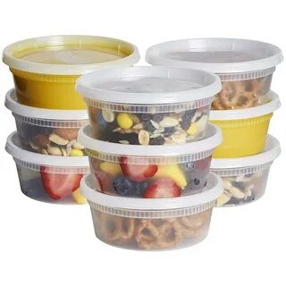 8 oz. Deli Food Storage Containers With Airtight Lids - Slim