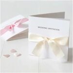 Wedding Invitations with Bows Red White Stripe Bow Adorned W