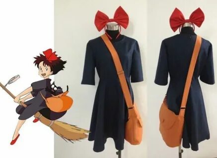 Hot sell! Kiki Delivery Service Cosplay Costume+Bag+Hairband