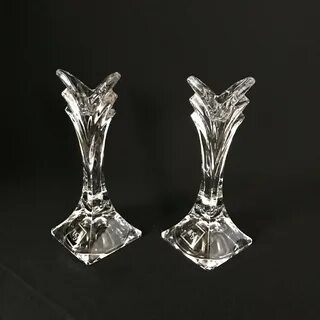 Pair of Crystal Candlesticks Deco Candle Holders Mikasa Etsy