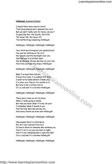 Hallelujah from Shrek by Rufus Wainwright(4) Free Piano Shee