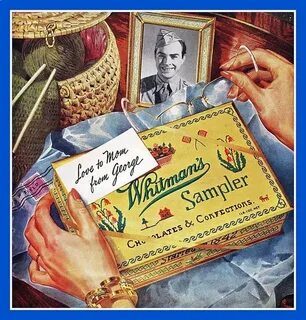 Vintage ad--Mothers Day--WWII--1943--Whitmans Chocolates Vin
