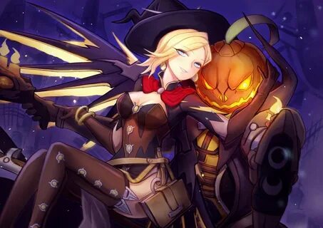 Mercy Witch with Reaper (Overwatch 2016 halloween) by Lochri