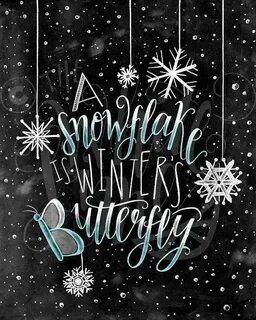 Winter Decor Christmas Art Snowflake Print Chalkboard Art Et