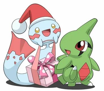 Chimecho bringing a Christmas present to its little friend L