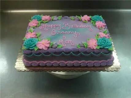 Purple Air Brush Flower Sheet Cake Birthday sheet cakes, She