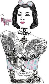 Coco Chanel Tattoo Pinup by D. Charismatic Tracy (Charismati