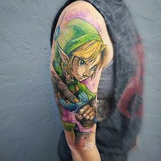 Watercolor Legend of Zelda Tattoo on Shoulder Best Tattoo Id
