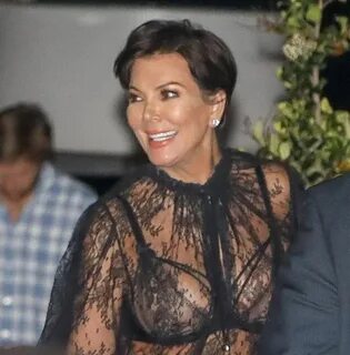 Kris Jenner exposes everything in see-through lace top