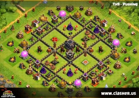Town Hall 9 - HYBRID Base Map #1 - Clash of Clans Clasher.us