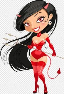 Devil Woman, devil, black Hair, fictional Character, cartoon