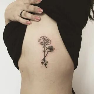 Carnation and Daisy Tattoo by Leah Samuels #ILoveTattoos! Vi