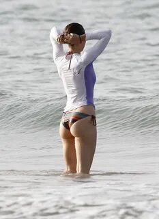 JESSICA BIEL in Bikini Bttom in the Ocean in Puerto Rico - H
