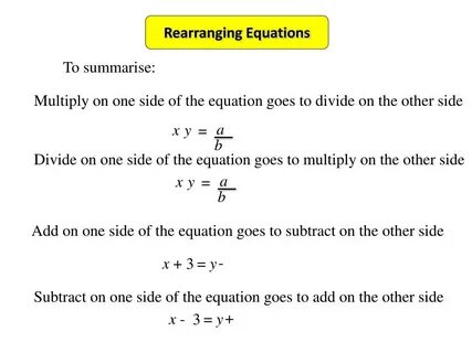 PPT - Rearranging Equations PowerPoint Presentation, free do