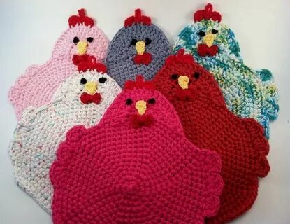 From Starting Chain: Crocheted Chicken Potholders Crochet ch