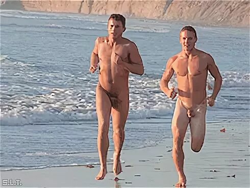 ★ Bulge and Naked Sports man : Run ! Swing Cock Nude Beach 海