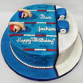 Swim Cake 3 Women and an Oven (KC bakery) Pool birthday cake