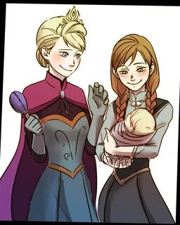 Awwww Elsa and Anna with Anna's babyyyy(and hopefully kristo