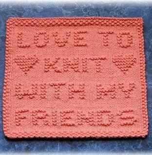 Free Knitting Pattern for Love To Knit With My Friends Dishc
