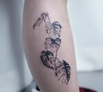 Tropical leaves tattoo Tattoos, Leaf tattoos, Flower tattoo