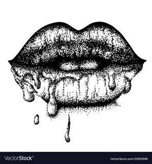 Sexy lips with dripping paint Royalty Free Vector Image