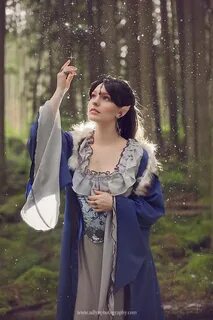 Very Blue and Silver Fairy Elf Fae Renaissance Fantasy Costu