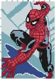 Wall climbing Spiderman Cross stitch pictures, Cross stitch 