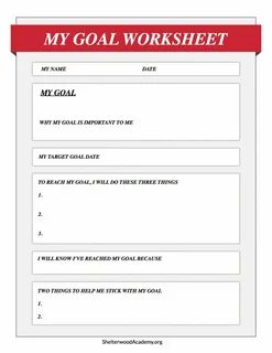 8 Teenage Goal Setting Worksheets - Free Graphic Design Temp
