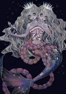 Conjoined Mermaid Witch Mermaid art, Character art, Scary ar
