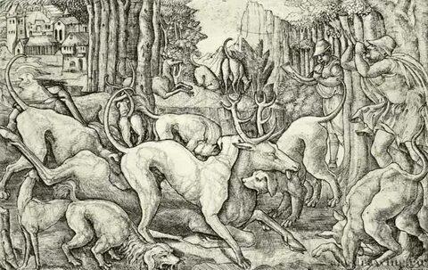 Музей Арт-Рисунок - Охота на оленя. 1540-1550 - Музей Арт-Ри
