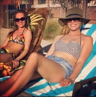 Amber Marshall and friend sun tanning in Arizona. I LOVE AMB
