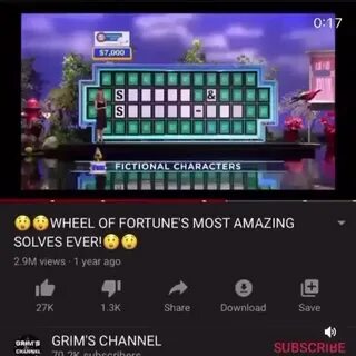 A sea @WHEEL OF FORTUNE'S MOST AMAZING y year ago 27K 1.3K S