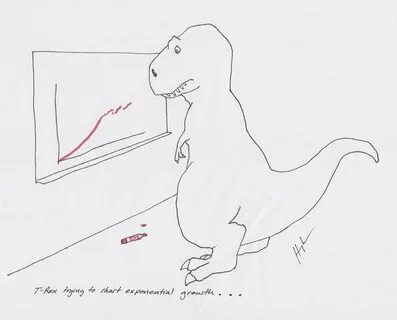 T-Rex trying to plot exponential growth Funny charts, Dinosa