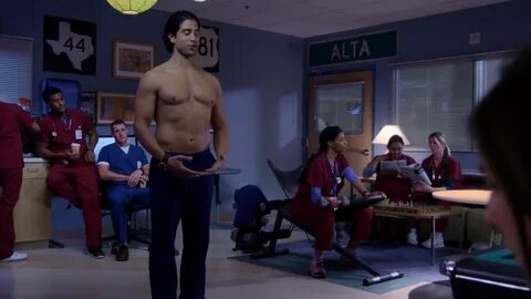 Adam Rodriguez shirtless in The Night Shift 2-02 "Fog Of War" .