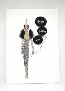 Diva Birthday Card * Fashion Illustration Card * African Ame