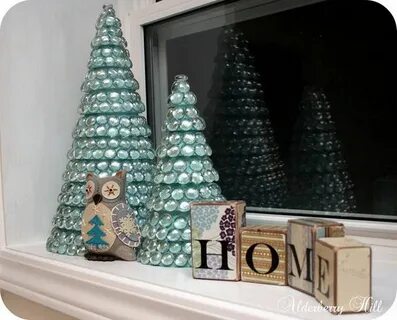 glass tree Christmas decor diy, Homemade christmas decoratio