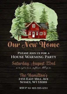 Home in the Woods Housewarming Invitation House warming invi