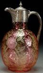 A VERY FINE VICTORIAN "RAINBOW" ETCHED GLASS PITCHER, PROBAB