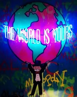 2020 Alec Monopoly Graffiti Art Wall Decor The World Is Your