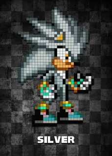 Pixelated Sonic The Hedgehog Characters Silver The Hedgehog 