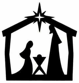 contemporary nativity manger scene clip art