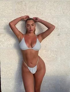 Stassie Karanikolaou Stassie Karanikolaou Light Grey Bikini 