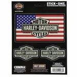 Harley Davidson Vintage Trademark HD Retro USA Flagge Sticke
