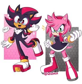 #718 - safe, artist:wizaria, amy rose (sonic), shadow the he