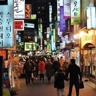 Myeongdong Market at Night by Christian Eccleston Seoul nigh